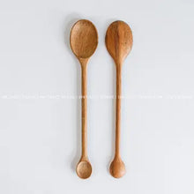 2 Heads Wooden Condiment Spoon