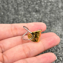 Two Toned Half Hollow Ring - 18k Gold