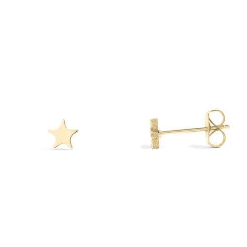18K Gold PVD Stainless Steel Star Stud Earrings - Gold