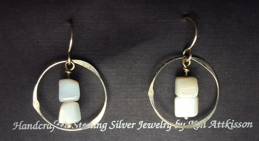 Sterling Silver Earrings with Seashell