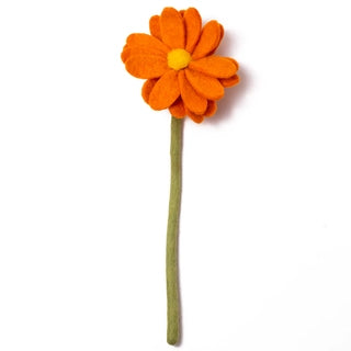 Felt Daisy Flower - Deep Orange