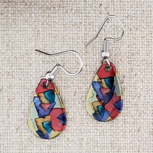 Alcohol Ink Stainless Steel Small Teardrop Earrings