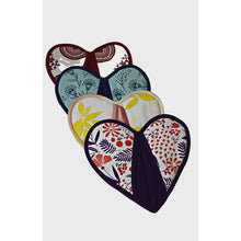 Cotton Potholder - Handwoven Pocket Design - Heart