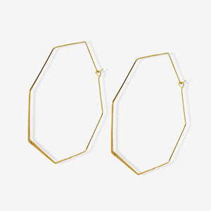 Light Weight Octagon Dipped in 18k Gold Earrings