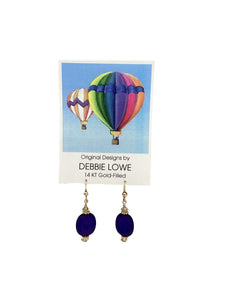 Cobalt Oval Earrings