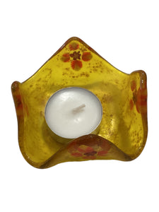 Votive/Small Cup Holder - Yellow & Orange Flowers