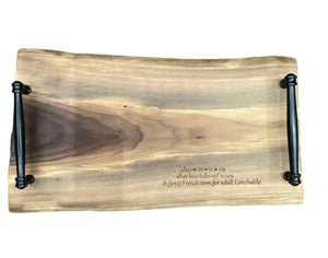 Serving Board w/ Black Walnut + Charcuterie Phrase