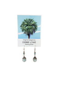 Aquamarine with Fancy Bead Cap Earrings