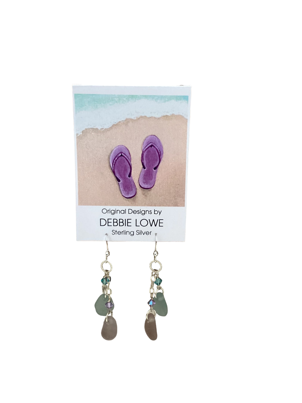 Aqua + Lavender Sea Glass Earrings