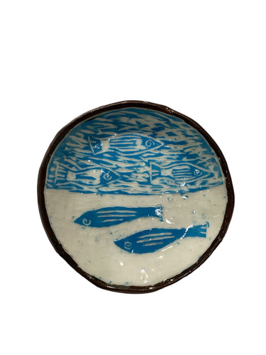 Fish Small Dish (Blue/White)