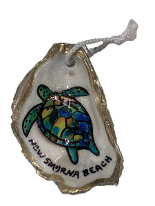 Blue Turtle Oyster Ornament