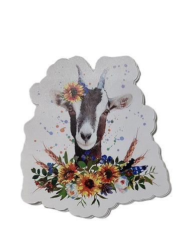 Floral Goat Sticker