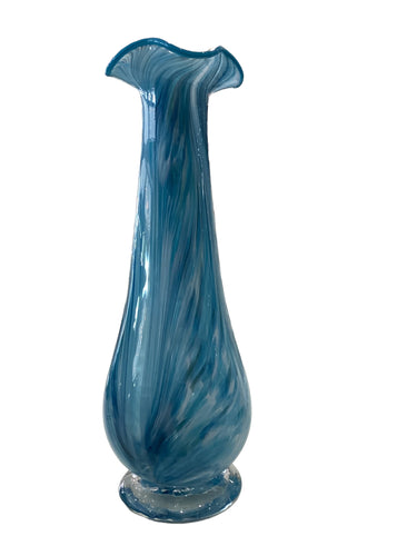 Footed Aqua Vase