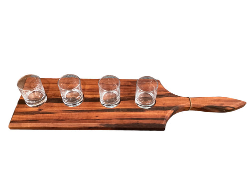 Tiger Wood Flight Board with 4 Shot Glasses