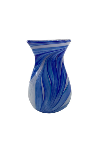 Blue and White Feathered Vase
