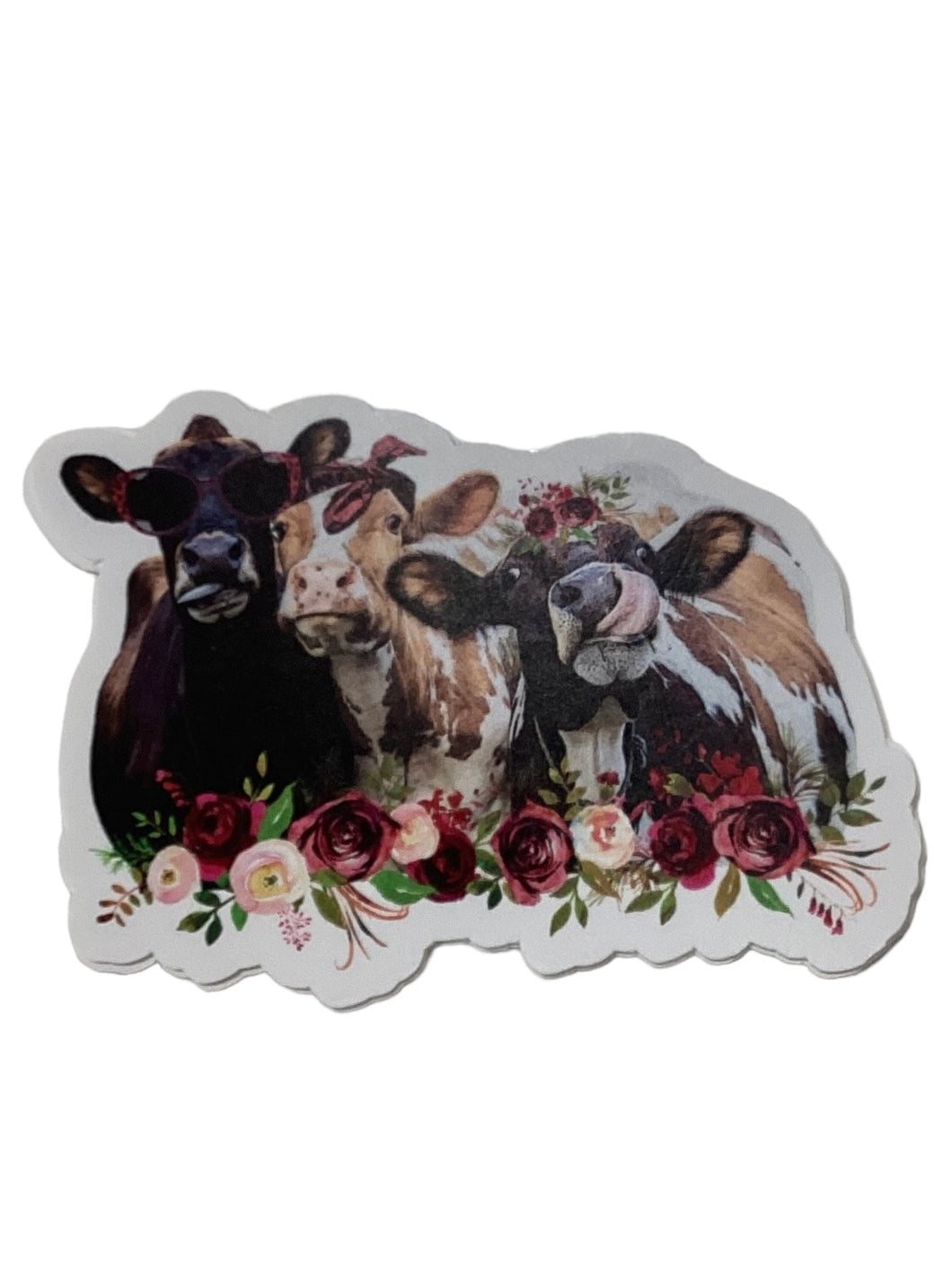 Floral Cow Trio Sticker