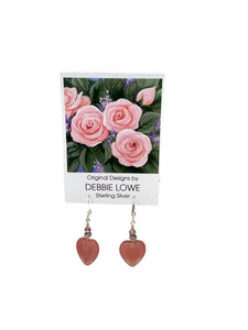 Dusty Pink Heart Earrings