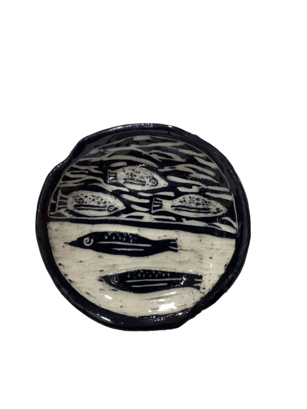 Fish Small Dish (Black/White)