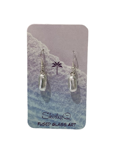 Small Dichro Dangle Earrings - Clear