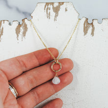 Petite Ring & Stone Pendant - gold-filled