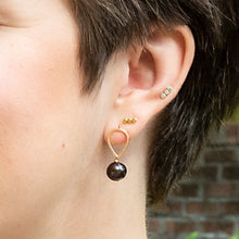 Teardrop Stud with Hanging Pearl Earrings - gold-filled