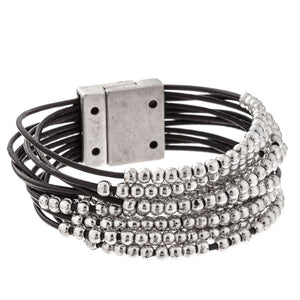 Million Mini Beads Leather Bracelet