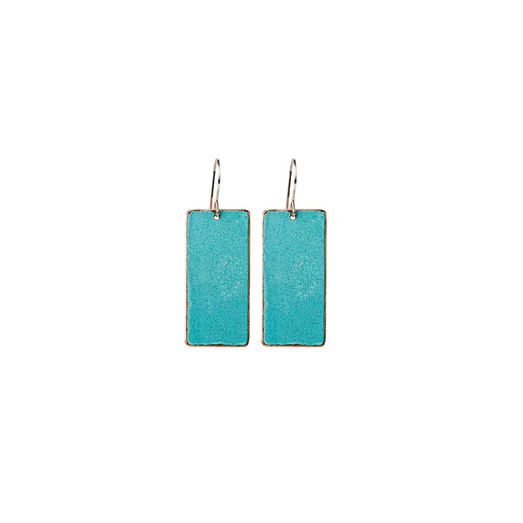 Small Rectangle Earrings - Turquoise, or Black