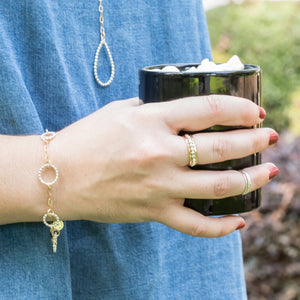 Beaded Floating Bracelet - mixed metals