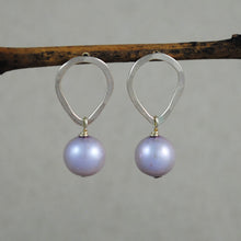 Teardrop Stud with Hanging Pearl Earrings - gold-filled