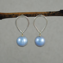 Teardrop Stud with Hanging Pearl Earrings - gold-filled