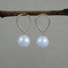 Teardrop Stud with Hanging Pearl Earrings - gold-filled