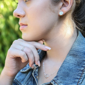 Hammered Disc Stud Earrings - gold-filled