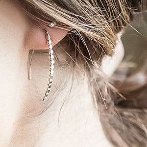 Small Beaded Hoops - sterling silver