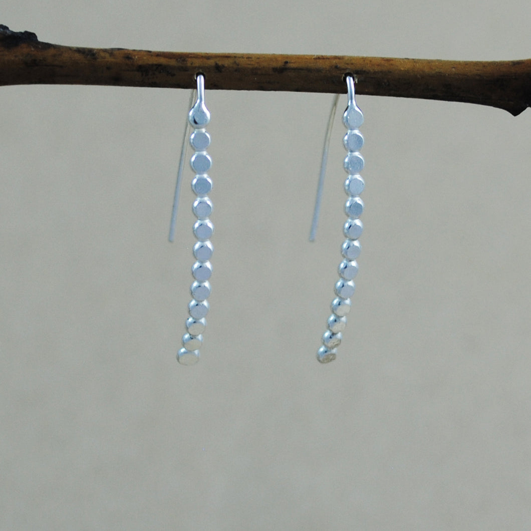 Small Beaded Hoops - sterling silver