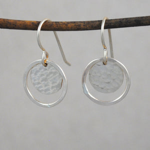 Hammered Halo Earrings - gold-filled