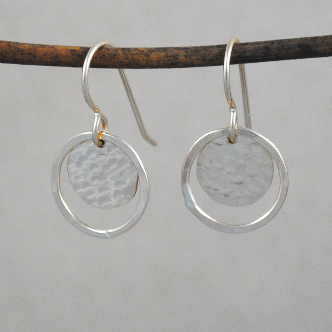 Hammered Halo Earrings - gold-filled