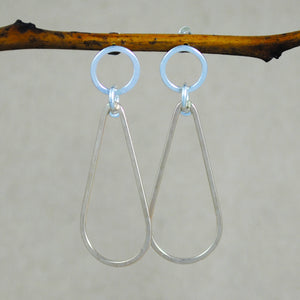 Teardrop Stud Dangle Earrings - mixed metals