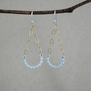 Small Beaded Swing Earrings - mixed metals