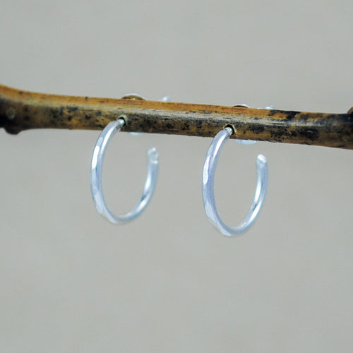 Huggie Hoop Earrings - sterling silver