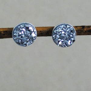 Druzy Stud Earrings - sterling silver