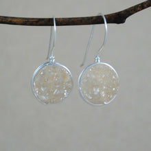 Small Wrapped Druzy Earrings - sterling silver