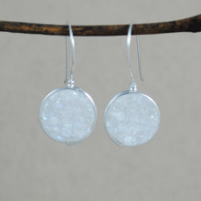 Small Wrapped Druzy Earrings - sterling silver