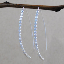 Large Beaded Hoops - sterling silver