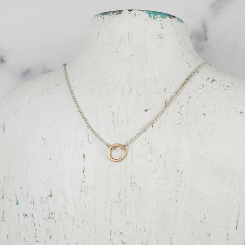 Petite Ring Pendant - mixed metals