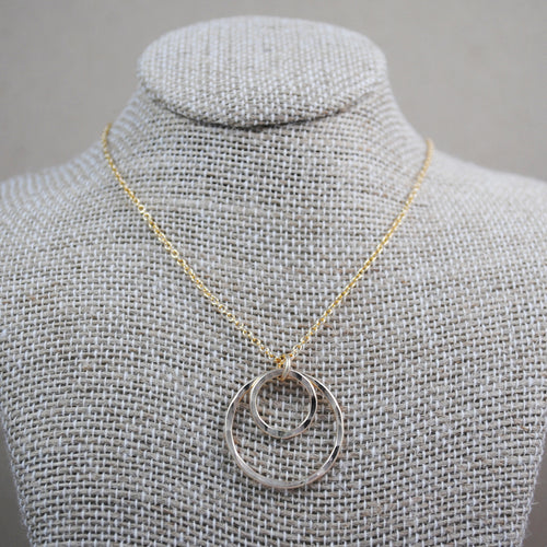 Double Ring Pendant - gold-filled