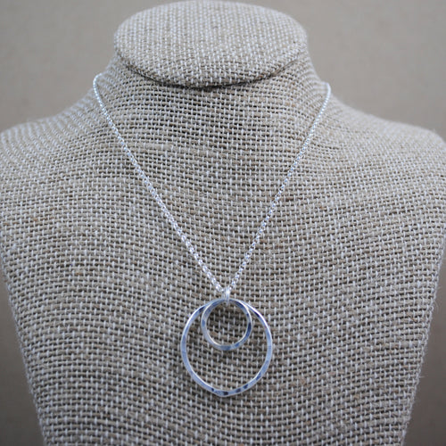 Double Ring Pendant - sterling silver