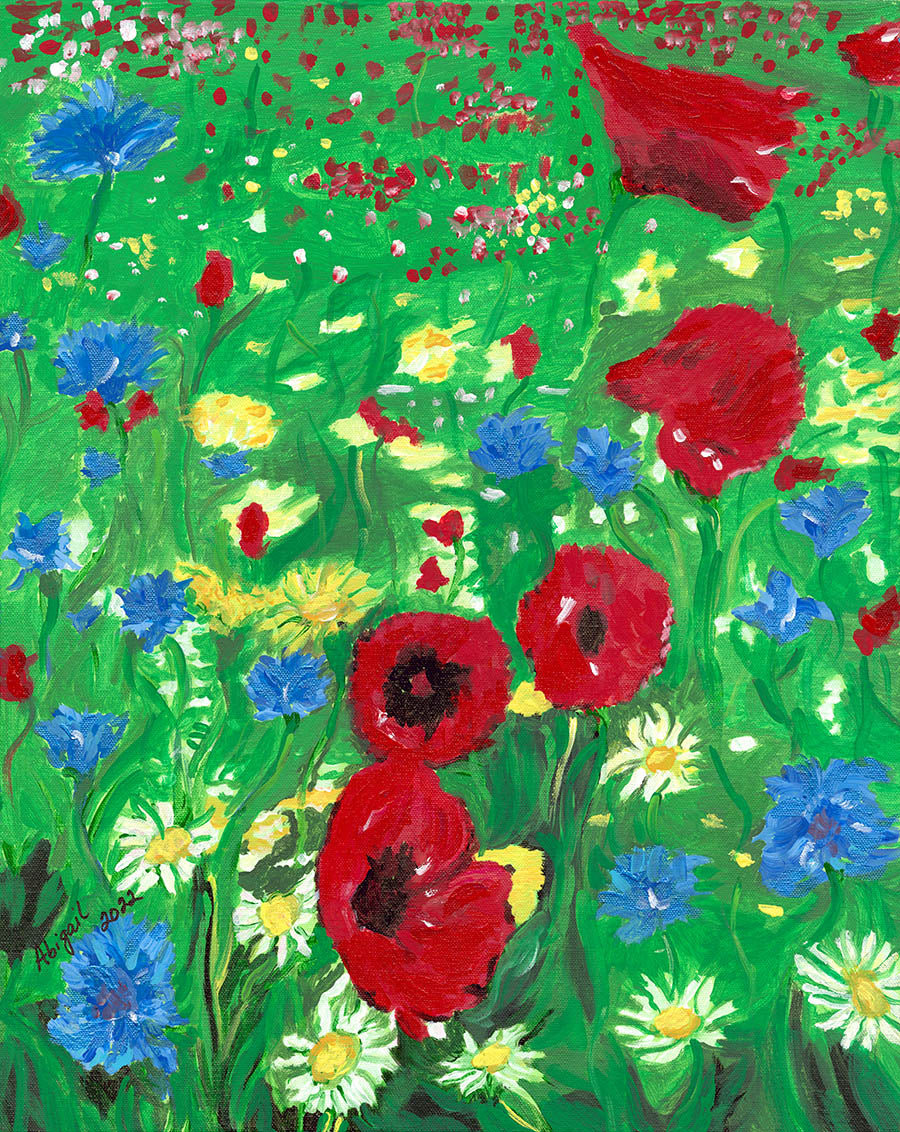 Poppies + Cornflowers - Note Card