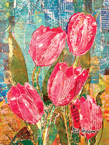 Vivid Red Tulips - Notecard
