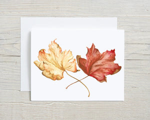 2 Fall Leaves Greeting card