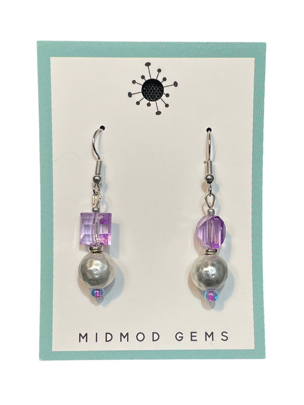 Purple & Pearl Earrings
